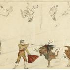 Lo llamativo de esta obra taurina es que fue la primera en la que el artista utilizó el color. A Coruña, c. enero 1892 Lápiz y acuarela sobre papel 13 x 21 cm Colección privada Fotografía © Maurice Aeschimann