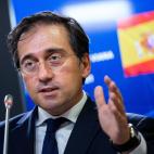 Jos&eacute; Manuel Albares, el pasado 30 de agosto, en una rueda de prensa en el Palacio de Viana, en Madrid.