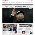 Clarín, los primeros en dar la noticia de su muerte