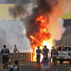 Terrible accidente de Grosjean en el Gran Premio de Bahrein