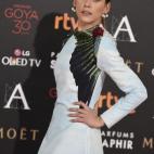 Vestida por el diseñador Leandro Cano