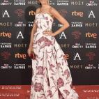 Vestida de Carolina Herrera, con sandalias de Jimmy Choo