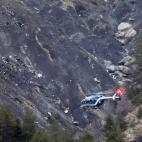 Restos del avión en el lugar del accidente