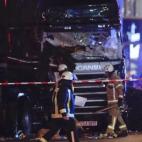 Así ha quedado el camión tras el atropello