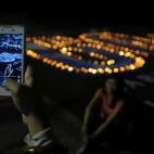 Una foto en la protesta de Surabaya, Indonesia.