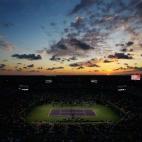 Vista general del partido entre Novak Djokovic de Serbia y David Ferrer, español, durante el día 11 del Miami Open en el Crandon Park en Biscayne (Florida).