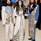 El diseñador Alessandro Michele y los cantantes Lana del Rey y Jared Leto