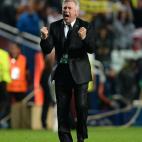 Real Madrid's Carlo Ancelotti celebrates after the game
