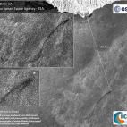 Mapa por satélite que muestra la evolución de la mancha de fuel.