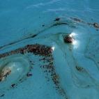 Mancha de combustible localizada hoy en la costa de Gran Canaria entre La Aldea y Mogán.