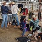 En plena acción, en un rodeo