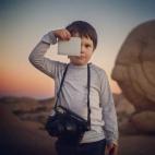 Retratado por su padre en en Joshua Tree