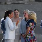La reina Letizia recibe a Jill Biden y a dos de sus nietas.