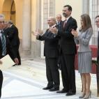 Los principes de Asturias y el Ministro Wert con Jesús Hermida durante la entrega de Premios Nacionales de Cultura 2011 y 2012.