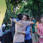 Íñigo Errejón, de Más País, llegando a la fiesta