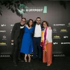 Los actuales director y subdirectora de El HuffPost, acompañados por los exdirectores Montserrat Domínguez y Guillermo Rodríguez