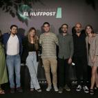 Los periodistas de El HuffPost Miguel Fernández y Alfredo Pascual junto a la cantante Nikki García y Xavi Puig