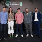 Íñigo Errejón, Rita Maestre, Eduardo Rubiño y Javier Padilla, de Más Madrid, con Antonio Ruíz Valdivia