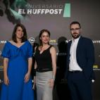 Daniel Ventura y Laura Riestra junto a la delegada de Cultura del Ayuntamiento de Madrid Andrea Levy