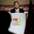 Luis García Montero, candidato de IU a la Comunidad de Madrid, en el mitin de inicio de campaña de la formación en la capital.