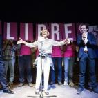 Rosa Díez en el acto de inicio de campaña junto a David Ortega, candidato municipal de UPyD, y Ramón Marcos, candidato autonómico.