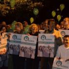 Manuela Carmena, candidata de Ahora Madrid a la Alcaldía de la capital, en el acto que su formación ha celebrado en la Cuesta de Moyano.