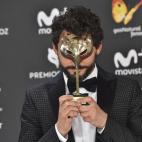 El actor Paco León, con el Feroz a Mejor película de comedia por 'Kiki, el amor se hace'