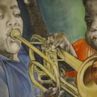 El candidato presidencial demócrata, el senador de Illinois Barack Obama, visita el restaurante Dooky Chase de Nueva Orleans el 7 de febrero de 2008. Obama visitó la ciudad antes de las primarias de Louisiana el día 9, y comparó la devastaci...