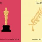 Mientras la famosa estatuilla está elaborada a partir de una base de metal bañada en níquel, plata y oro de 24 quilates, la Palma de Oro está bañada en oro de 18 quilates y su valor asciende a unos 20.000 euros.