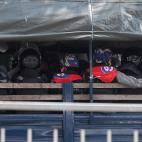 Fuerzas policiales en Yangon.