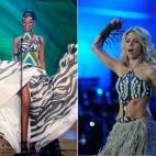 Miss Sudáfrica y Shakira en el Mundial de Sudáfrica.