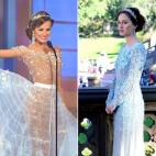 Miss Lituania y la protagonista de Gossip Girl con su (ESPOILER) vestido de novia.
