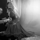 Durante el rodaje del videoclip 'Amanecer'.