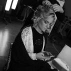 Durante el rodaje del videoclip 'Amanecer'.