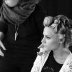 Durante el rodaje del videoclip 'Amanecer'.