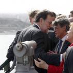 Conversando con Angela Merkel, canciller alemana.