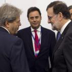 Con el primer ministro italiano, Paolo Gentiloni.