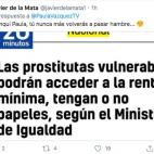 Insultos a Paula Vázquez por defender el Ingreso Mínimo.