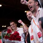 Pedro S&aacute;nchez, Adriana Lastra, Jos&eacute; Luis &Aacute;balos y Alfonso Rodr&iacute;guez G&oacute;mez de Celis.