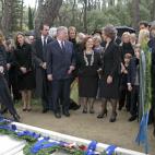 De izquierda a derecha, el príncipe Felipe, la infanta Elena (semioculta por su hermano), la princesa Letizia, la reina Sofía y la infanta Cristina.