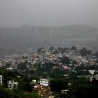 Lluvia cayendo sobre Puerto Rico.