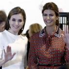 En la inauguración de la feria de arte contemporáneo ARCO, en Madrid, con el presidente argentino Mauricio Macri y su esposa, Juliana Awada.