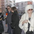Junto a Carmen Morales y Antonio Morales 'Junior' en el funeral de Luis Sanz.