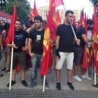 Protesta de afines al Partido Comunista local.