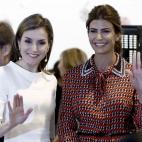 En la inauguración de la feria de arte contemporáneo ARCO, en Madrid, con el presidente argentino Mauricio Macri y su esposa, Juliana Awada.