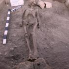 Restos de un esqueleto humano.