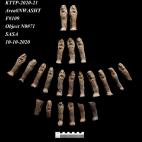 Figuritas halladas en las excavaciones.