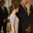 En la celebraci&oacute;n del 60&ordm; aniversario de la agencia de noticias Europa Press, con vestido de Nina Ricci y 'coleta bubble'.