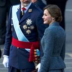 En el desfile de las Fuerzas Armadas celebrado en Madrid, junto al rey Felipe VI.