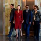 En una reuni&oacute;n con la OMS en Ginebra, Suiza.